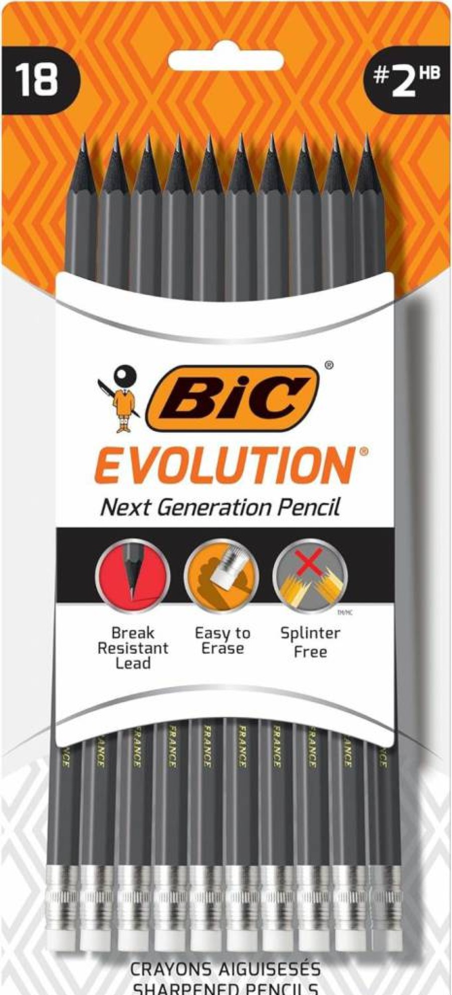 Design House #2 Non-Toxic Yellow Pencils - Black Lead, 18-Pack for School & Office Supplies