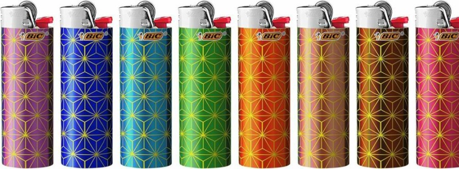 BIC Maxi Pocket Lighters, Metallic Special Edition 8-Pack, Windproof Disposable Lighters with Child Safety, Bulk Lighter Set for Home, Camping, and Outdoors