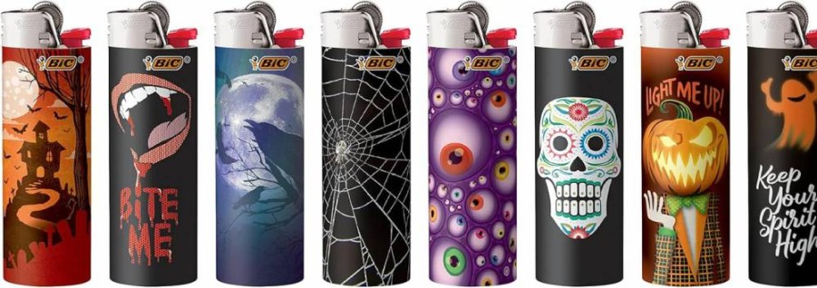BIC Spooky Series Limited Edition Lighters - 8-Pack Halloween-Themed Collectible Lighters