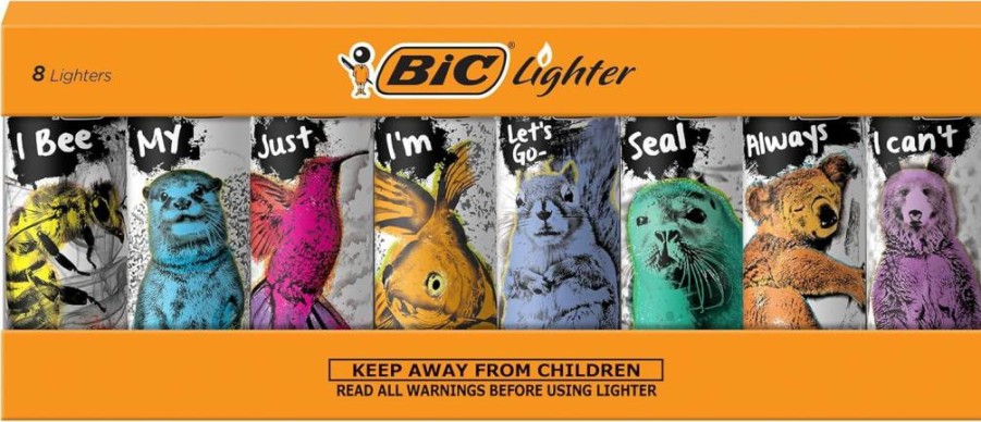 BIC Special Edition Tattoo Design Lighters, 8-Pack Collectible Novelty Lighters