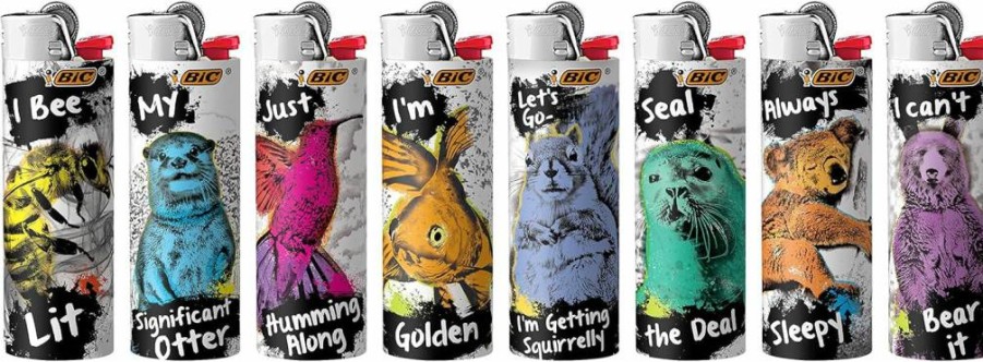 BIC Special Edition Tattoo Design Lighters, 8-Pack Collectible Novelty Lighters
