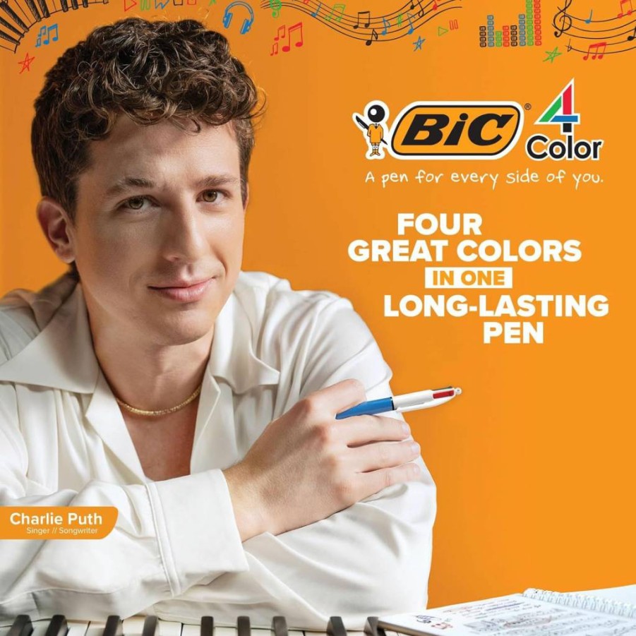 BIC 4-Color Retractable Ballpoint Pens, 1.0mm Medium Point, Assorted Colors (3-Pack), Smooth Writing, Long-Lasting Ink, Ideal for School, Office & Gifts
