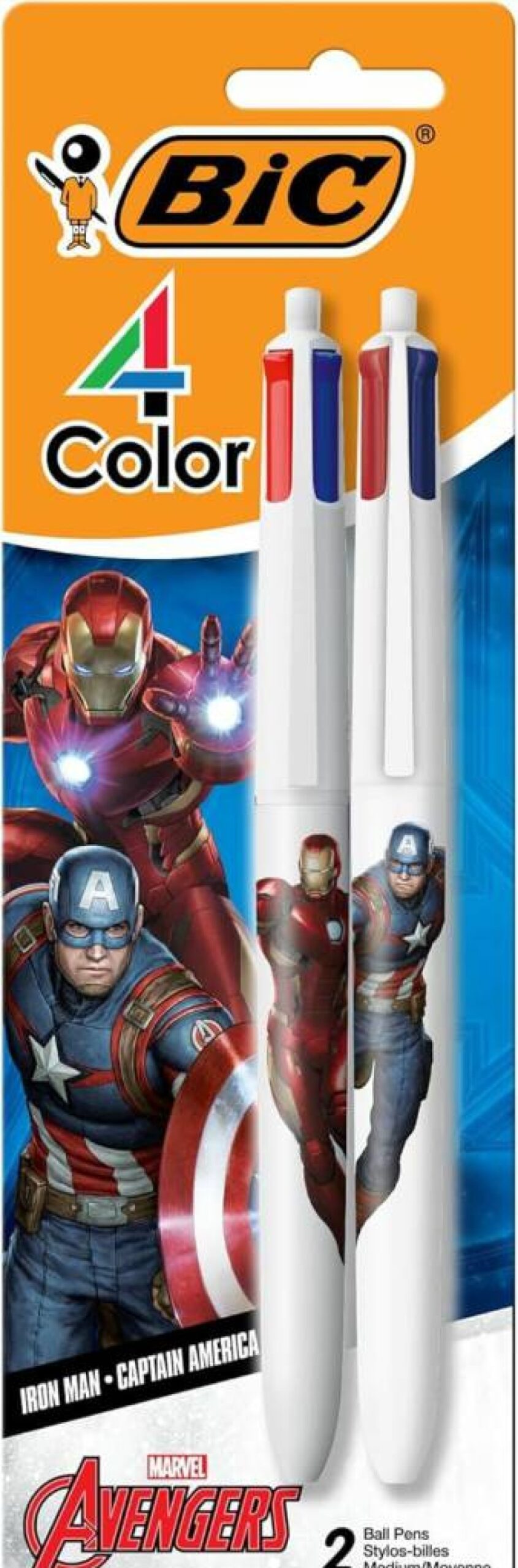 BIC 4-Color Marvel Avengers Retractable Ballpoint Pen - 1.0mm Medium Point, Assorted Inks (1-Count) - Officially Licensed Avengers Collectible Pen