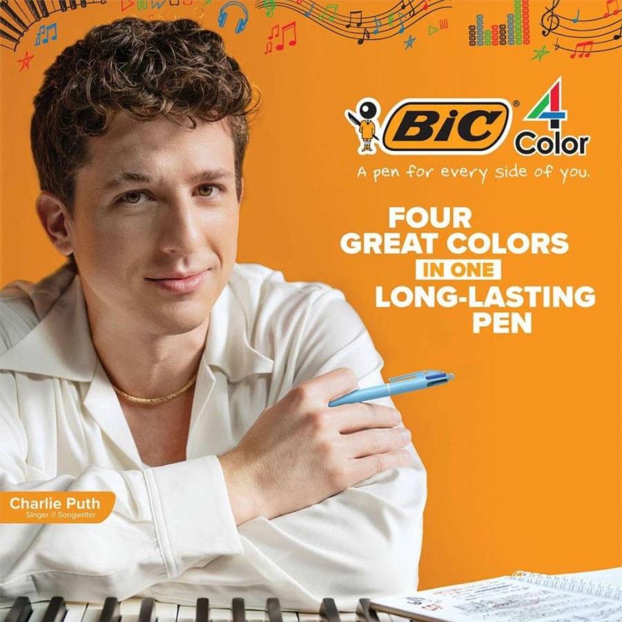 BIC 4-Color Retractable Pastel Ballpoint Pens, 1.0 mm Smooth Writing, 3-Pack Assorted Colors