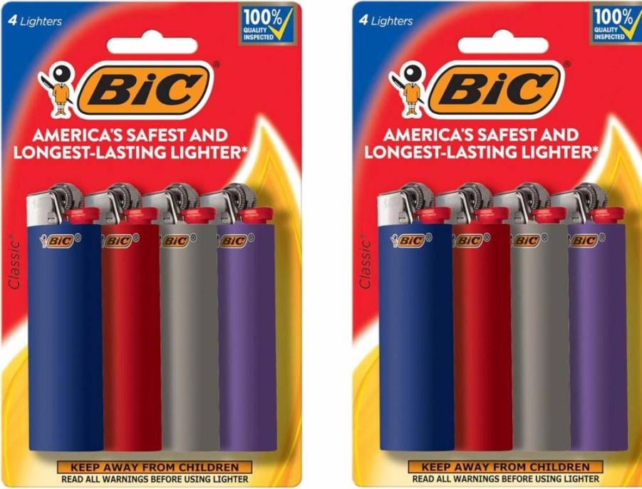 BIC Maxi Pocket Lighters, Special Edition Fashion Series, 12-Pack with Unique Assorted Designs, Windproof Disposable Lighters