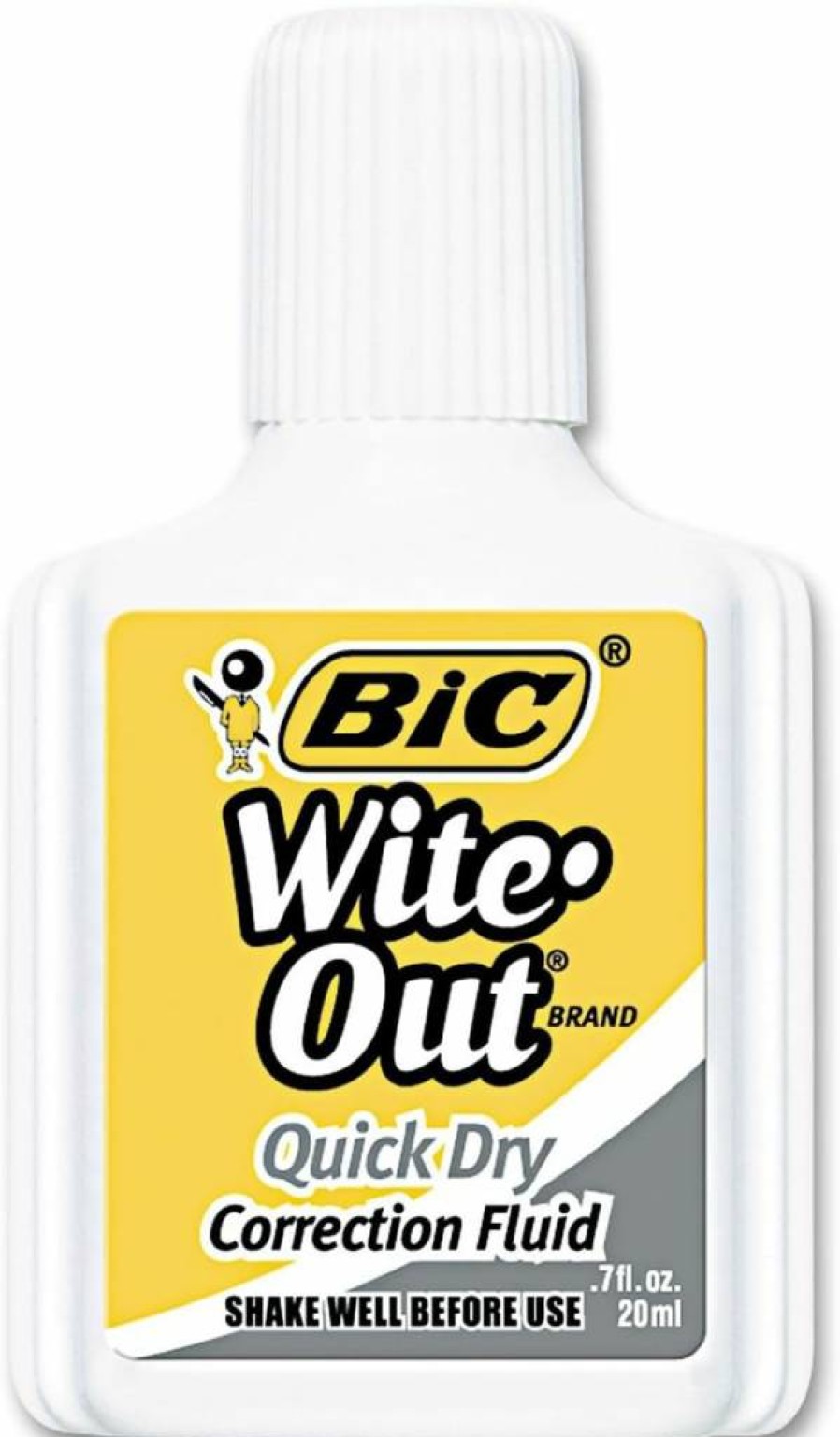 BIC Wite-Out Quick Dry Correction Fluid, 3-Pack, White, Fast-Drying, 0.18 fl oz Bottles, Office & School Supplies (BICWOFQD324)