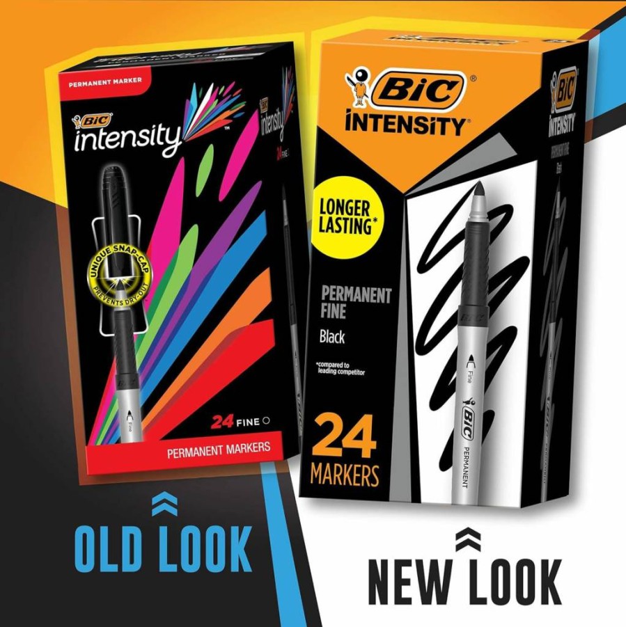 BIC Ultra Fine Point Permanent Markers, 12-Pack Black Ink with Non-Slip Grip for Precise Control
